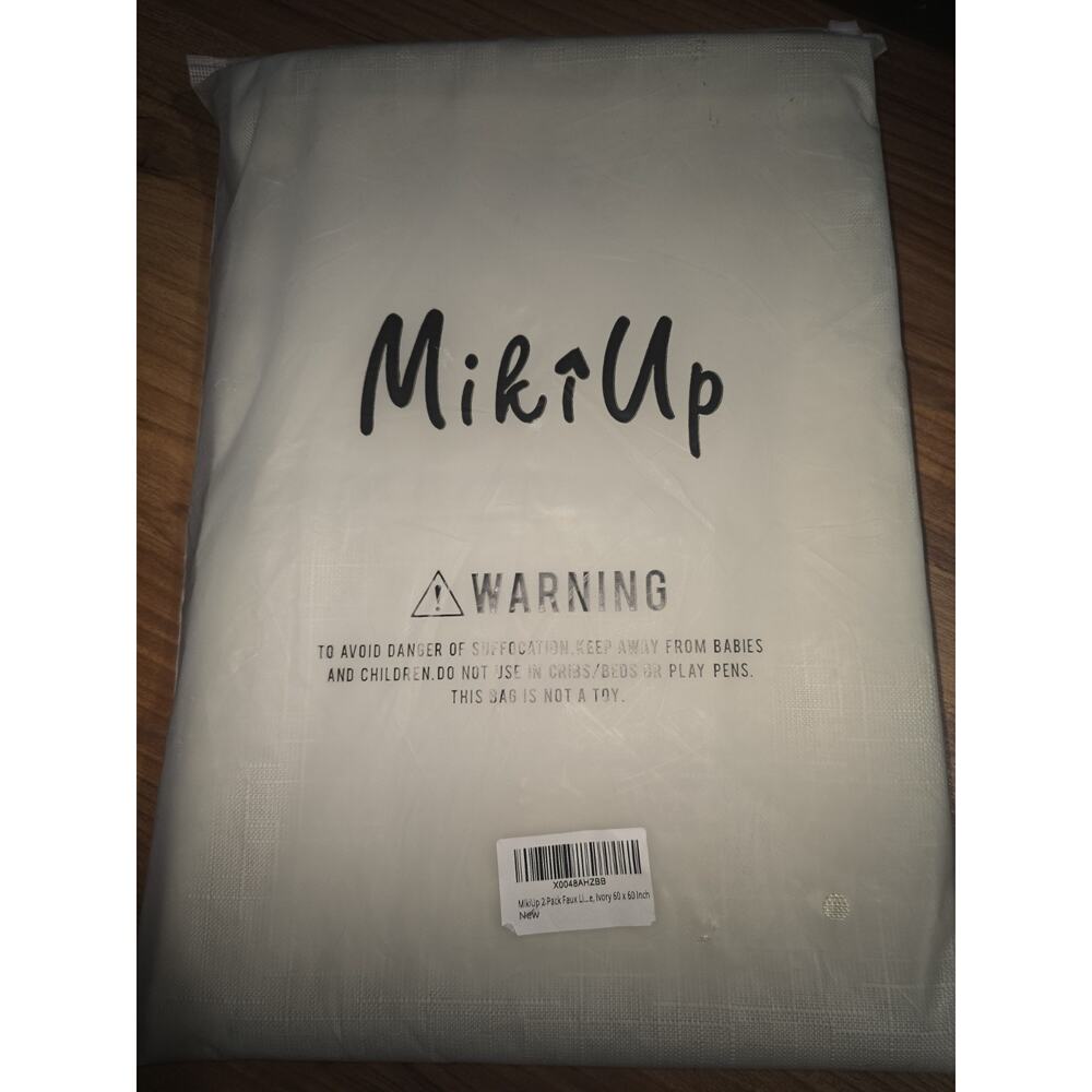 MikiUp 2 Pack Faux Linen Tablecloth Ivory Slubby Textured Weave 60x60 - Picture 7 of 7